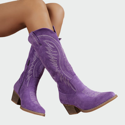 Marie | Fashion Embroidered Western Ankle Boots