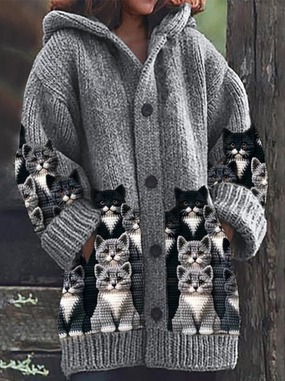 Jasmin | Cat Print Cardigan