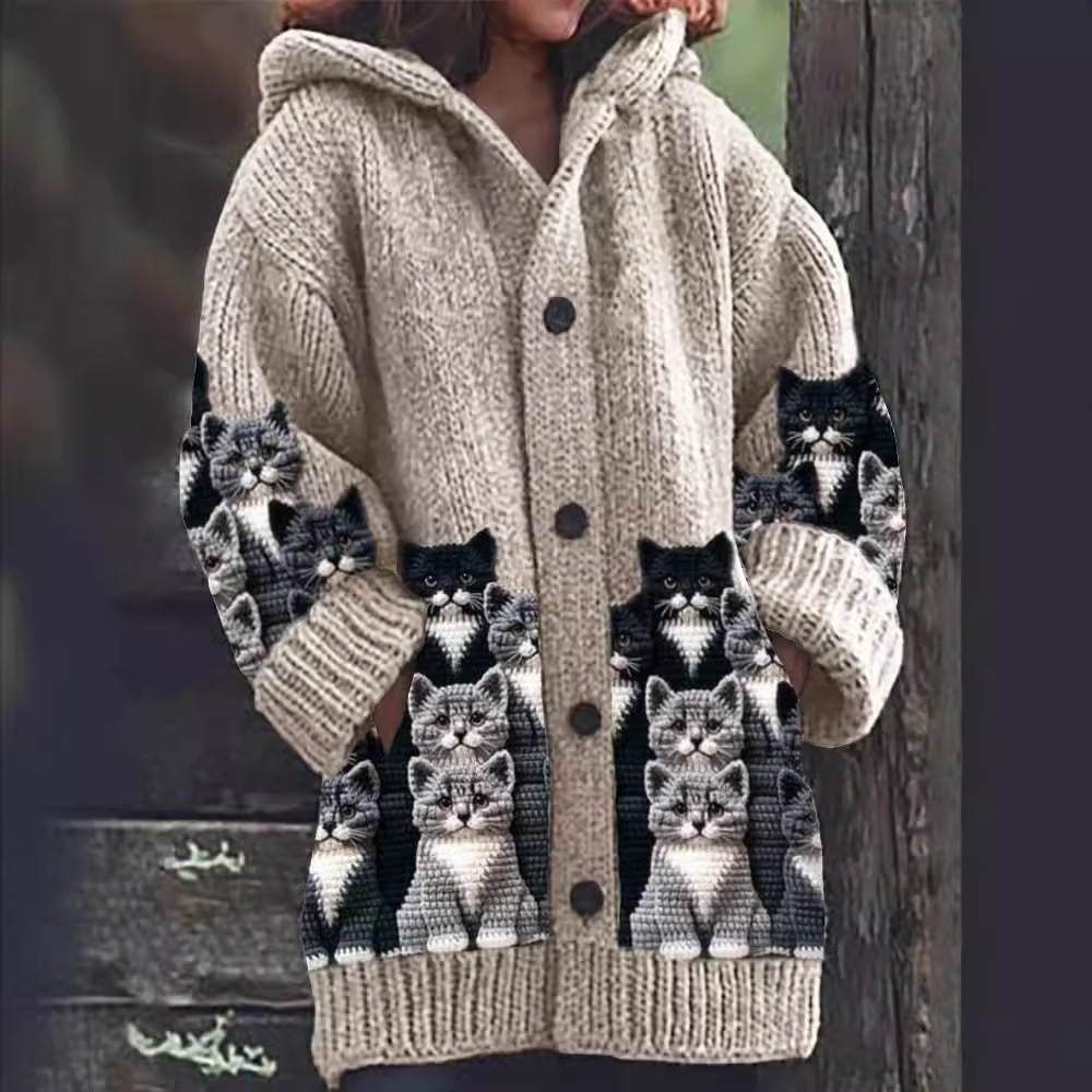 Jasmin | Cat Print Cardigan