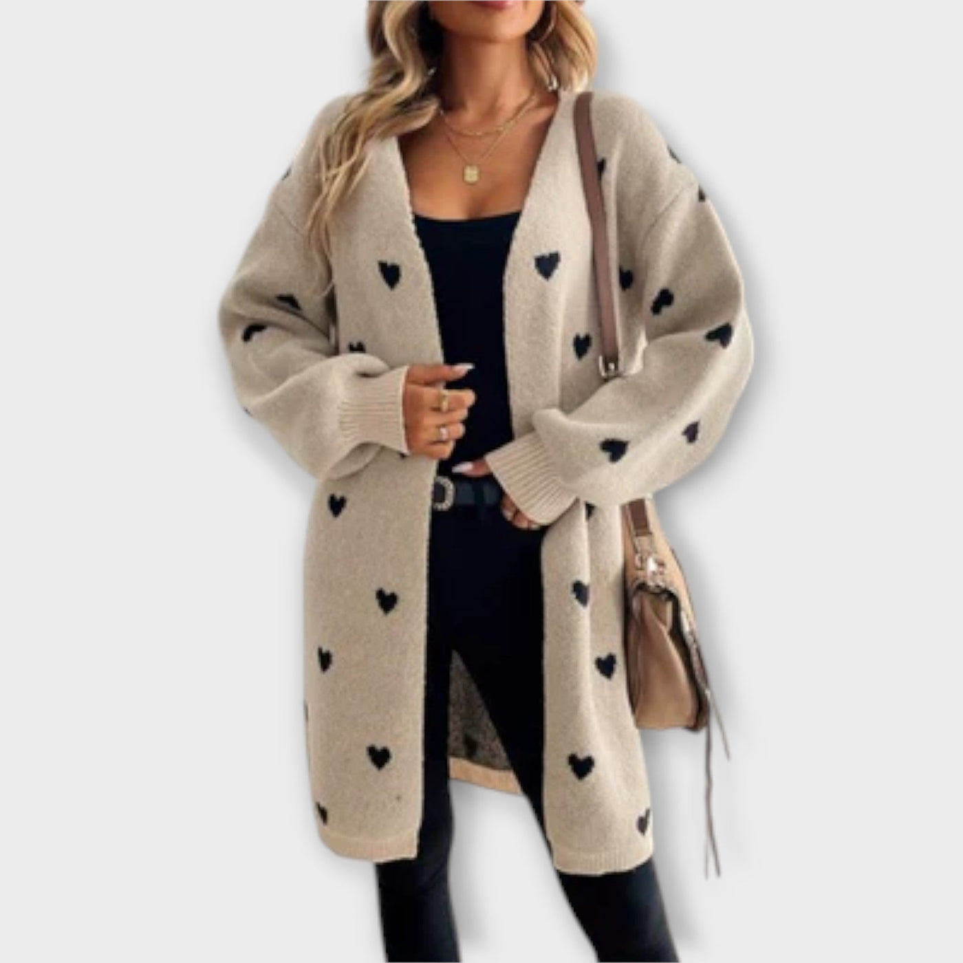 Peyton | Heart Pattern Cardigan