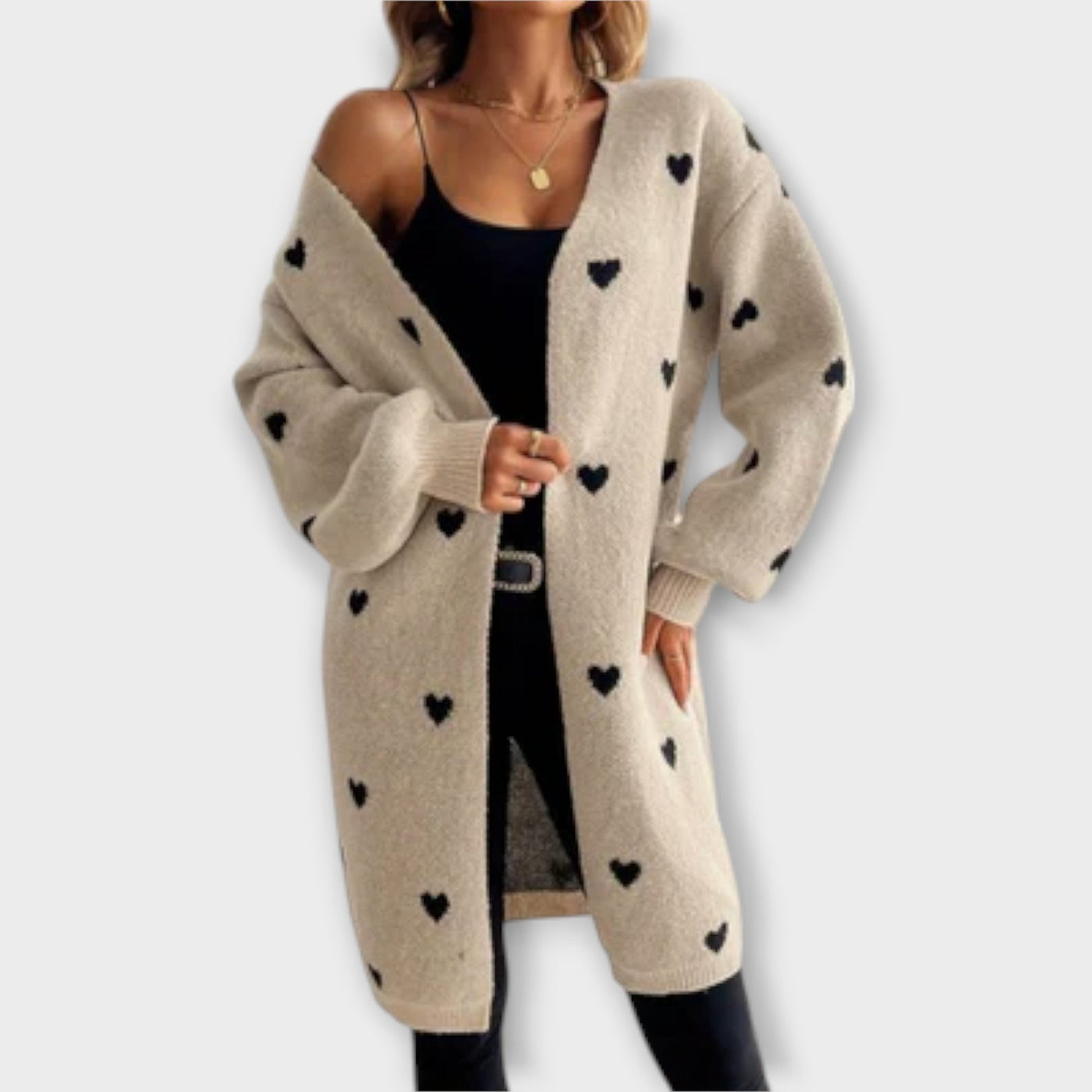 Peyton | Heart Pattern Cardigan