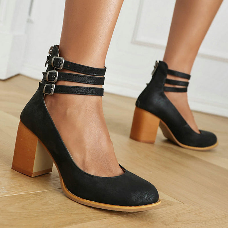 Sophia | Ankle Strap Chunky Heel Sandals