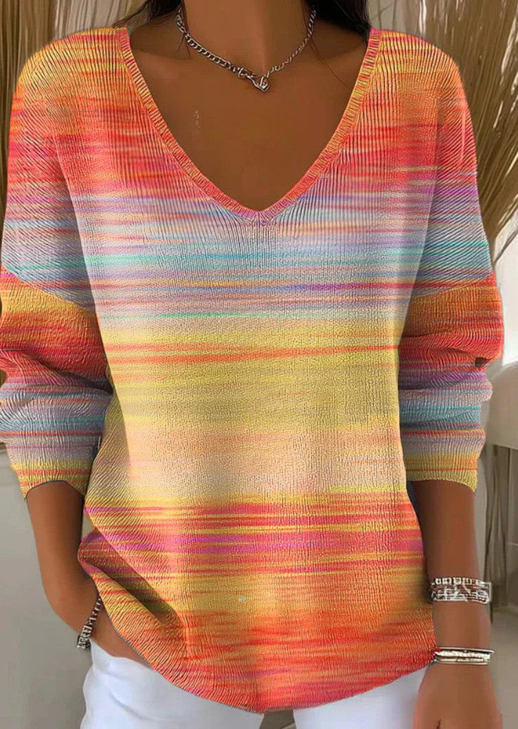 BENEDETTA | MULTICOLOR KNIT V-NECK SWEATER