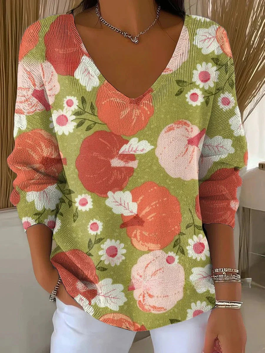 BENEDETTA | KNIT GREEN V-NECK SWEATER