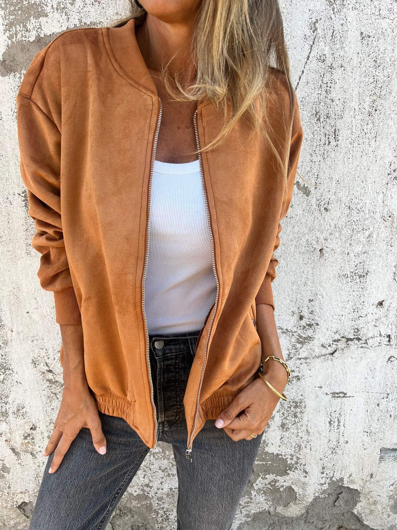 Luciana | Suede Bomber Jacket