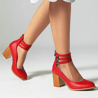 Sophia | Ankle Strap Chunky Heel Sandals