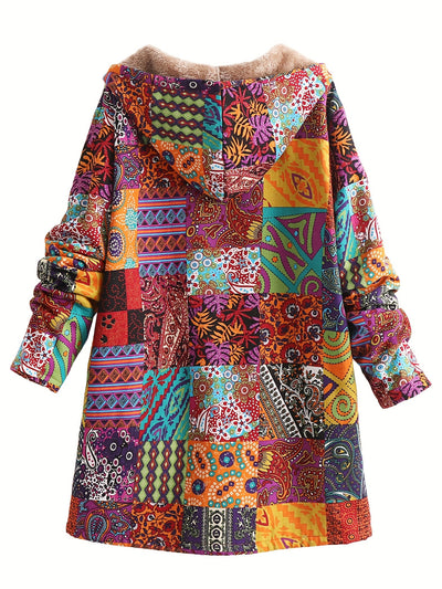 Maribel | Patchwork Coat Boho Hooded Winter Jacket