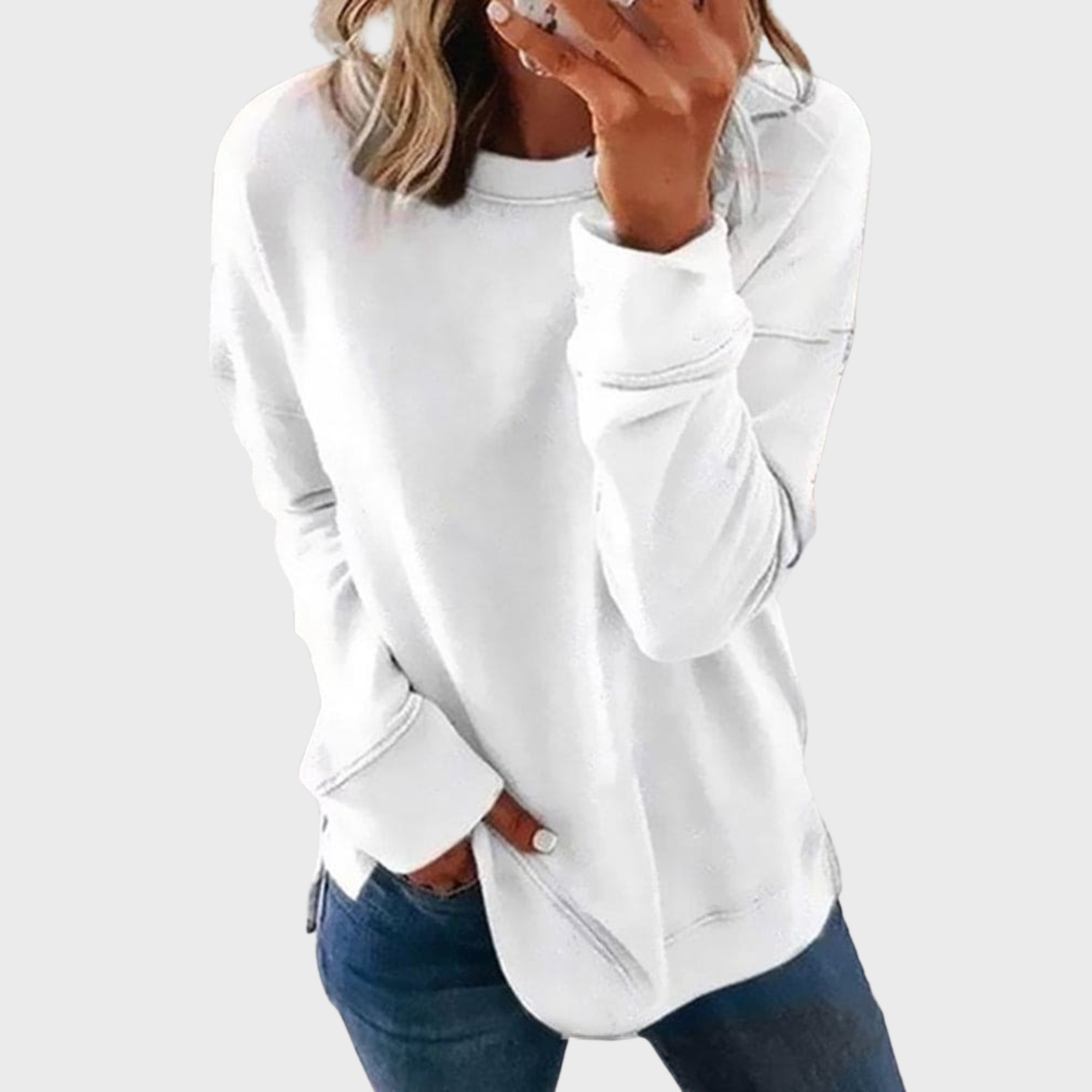 Elizabeth | Lightweight style with a solid color sweater
