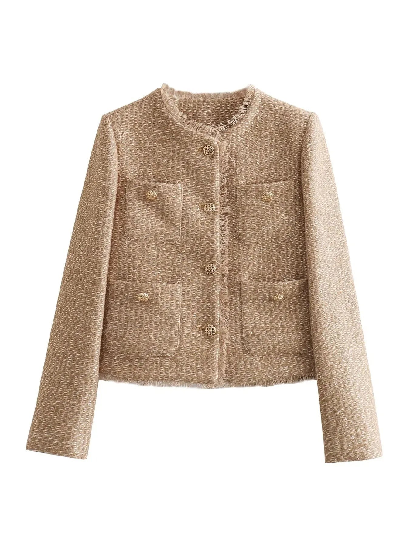 Clarette | Elegant Wool Blazer with Chanel-Style Buttons