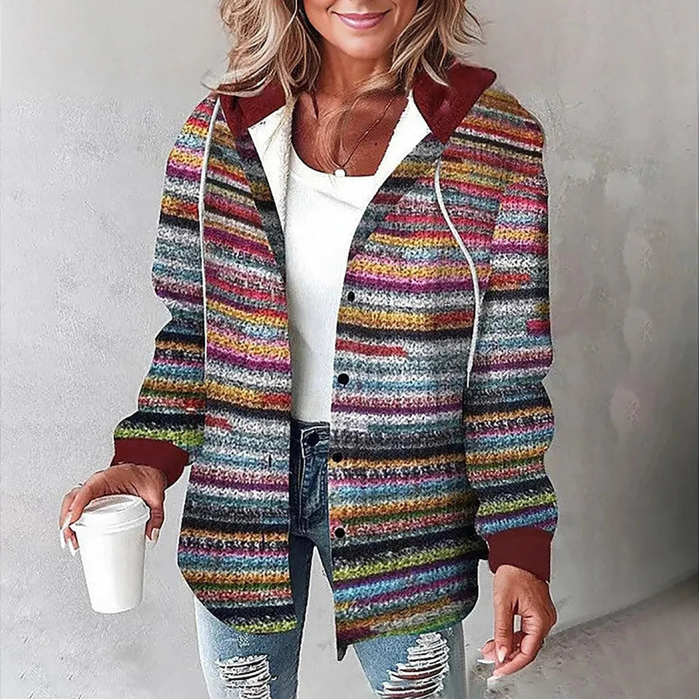 Mirelda | Cozy Plaid Hoodie Jacket