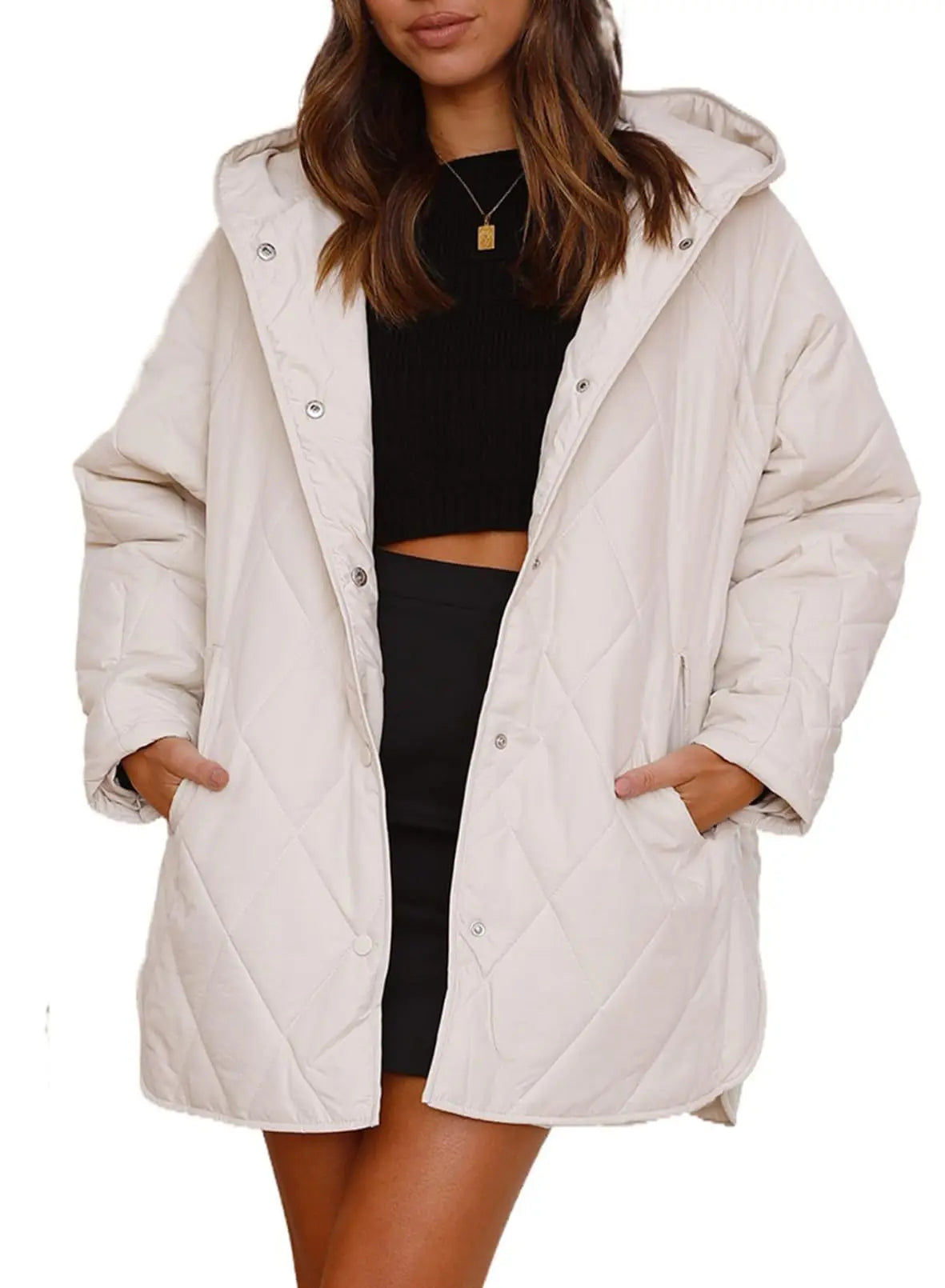 Aria | Quilted Oversized Hooded Coat