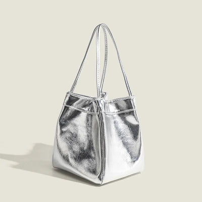 Jackie | Silver Bucket Bag