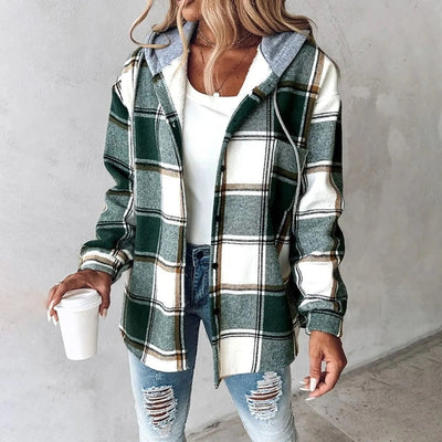 Mirelda | Cozy Plaid Hoodie Jacket