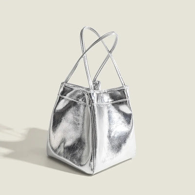 Jackie | Silver Bucket Bag