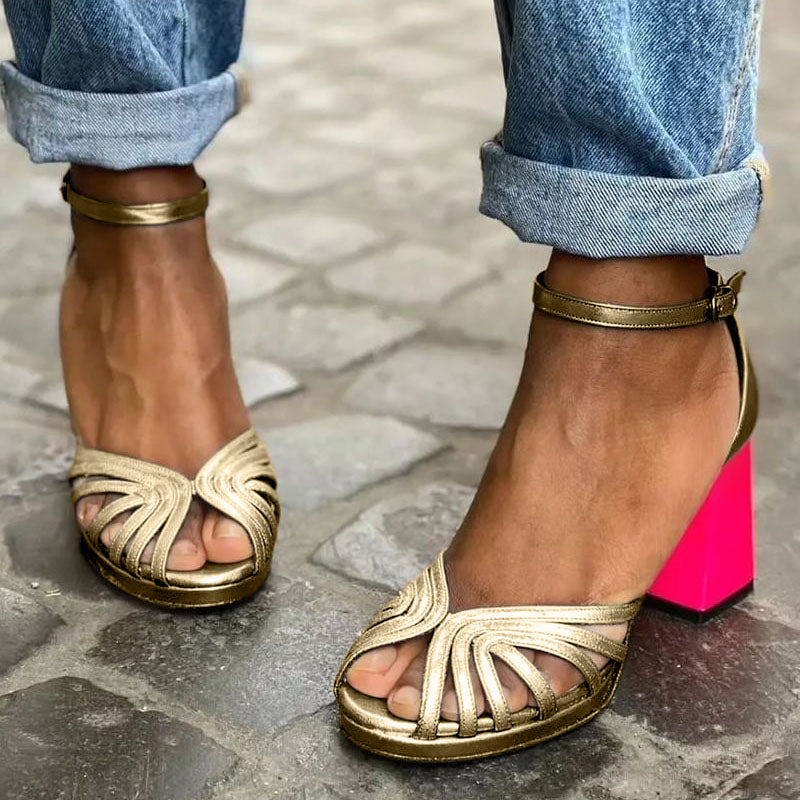 Allegra | Classic Sandals with Golden Strap