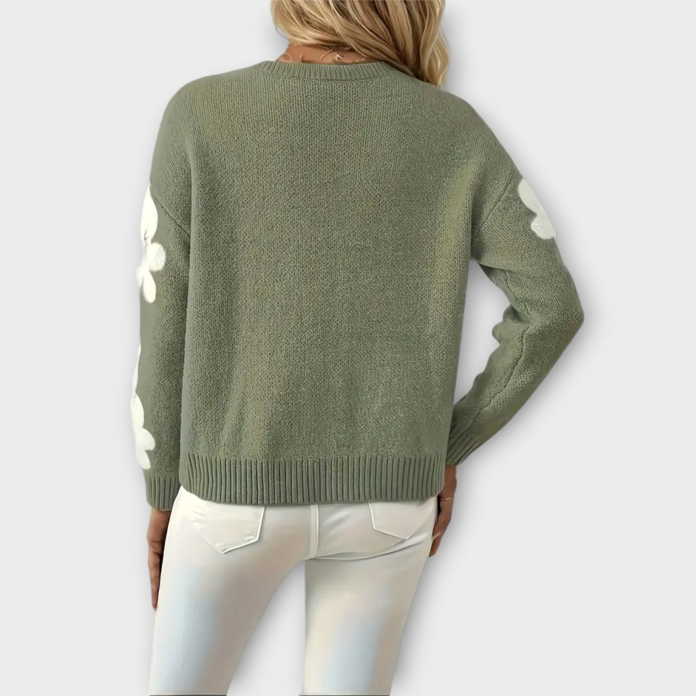 Soft Knit Sweater | Floral Design