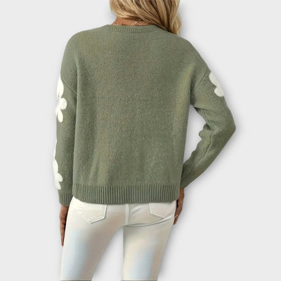 Soft Knit Sweater | Floral Design