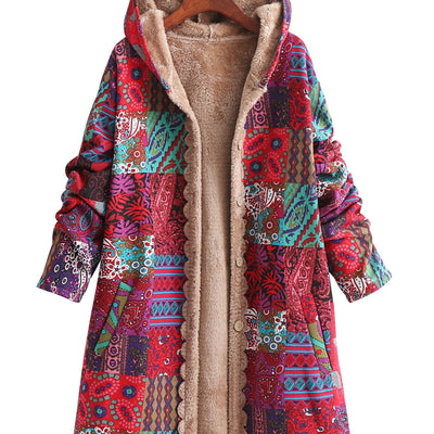 Maribel | Patchwork Coat Boho Hooded Winter Jacket