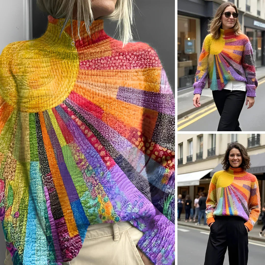 ANNA | Sunshine patchwork turtleneck