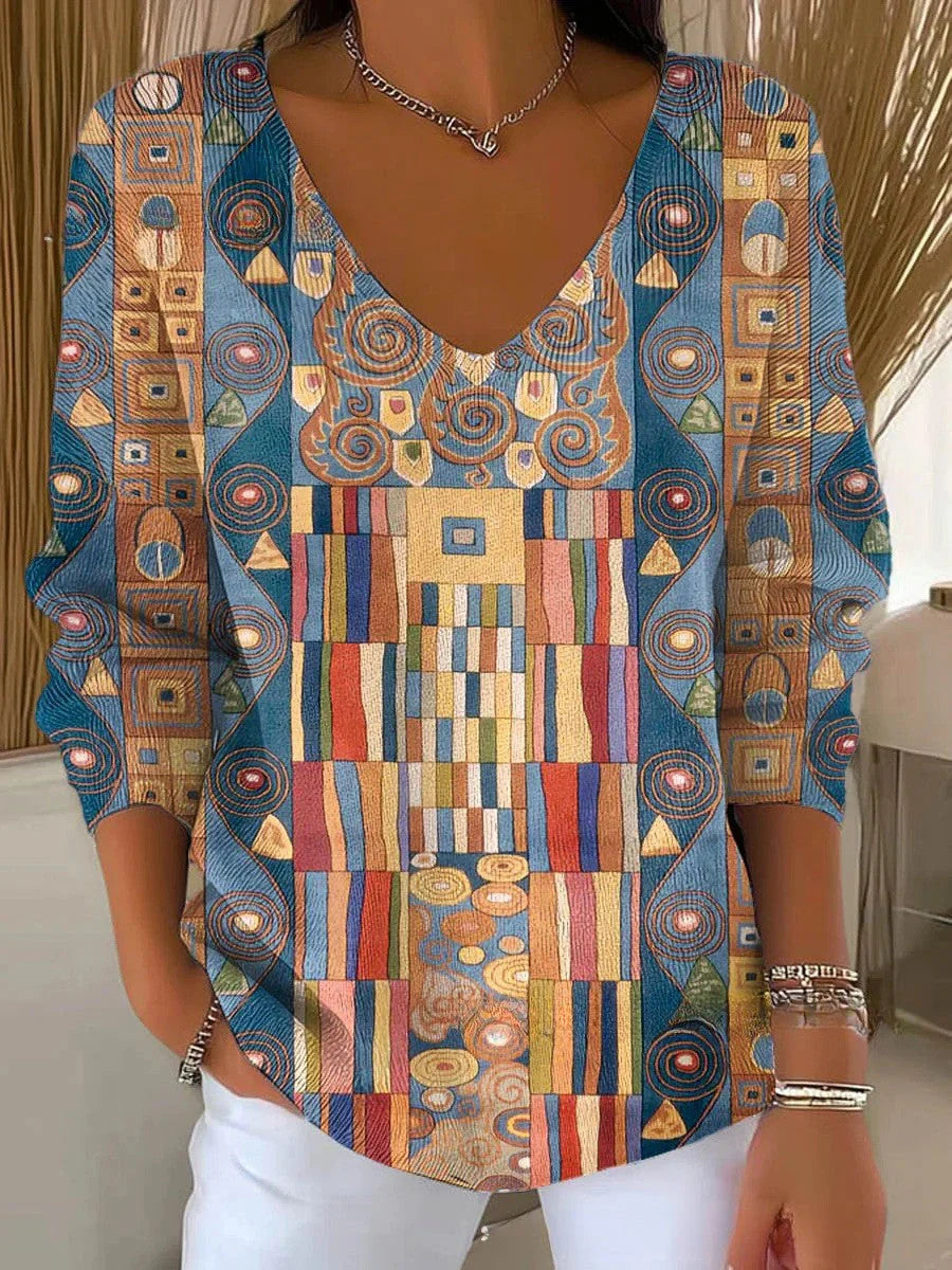 BENEDETTA | SHAPES KNIT V-NECK SWEATER