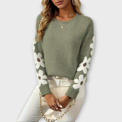 Soft Knit Sweater | Floral Design