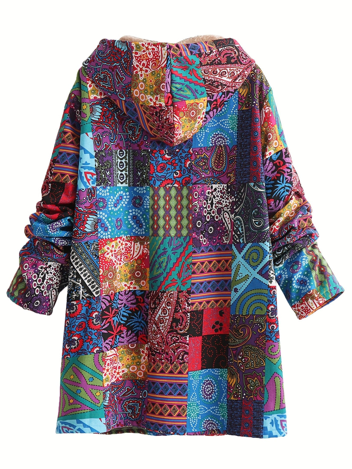 Maribel | Patchwork Coat Boho Hooded Winter Jacket