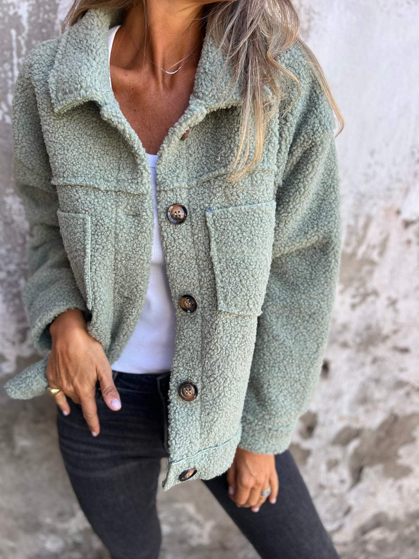 Calla | Cozy Sherpa Button-Up Jacket