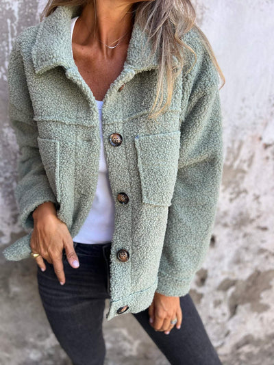 Calla | Cozy Sherpa Button-Up Jacket