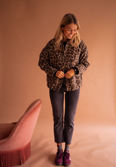 Savannah | Leopard Print Zip-Up Jacket