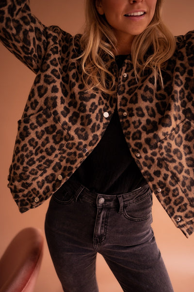 Savannah | Leopard Print Zip-Up Jacket
