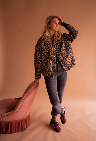 Savannah | Leopard Print Zip-Up Jacket